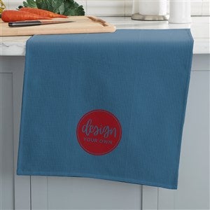 Design Your Own Personalized Waffle Weave Kitchen Towel - Slate Blue - 33757-SB
