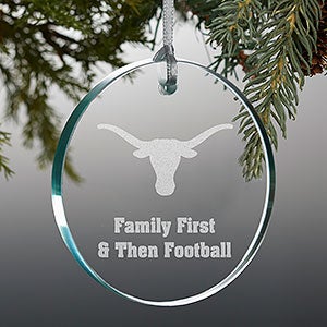 NCAA Texas Longhorns Personalized Premium Glass Ornament - 33815-P