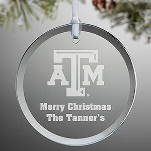 NCAA Texas A&M Aggies Personalized Glass Ornament - 33820