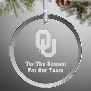 NCAA Oklahoma Sooners Personalized Glass Ornament - 33825