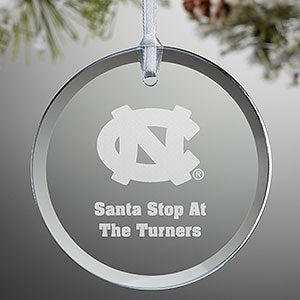 NCAA North Carolina Tar Heels Personalized Glass Ornament - 33828