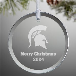 NCAA Michigan State Spartans Personalized Glass Ornament - 33831