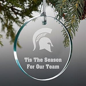 NCAA Michigan State Spartans Personalized Premium Glass Ornament - 33831-P