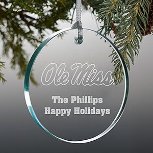 NCAA Ole Miss Rebels Personalized Premium Glass Ornament - 33835-P