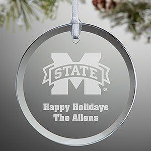 NCAA Mississippi State Bulldogs Personalized Glass Ornament - 33836
