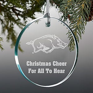 NCAA Arkansas Razorbacks Personalized Premium Glass Ornament - 33855-P