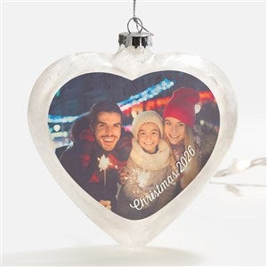 Precious Photo Personalized Lightable Frosted Glass Heart Ornament