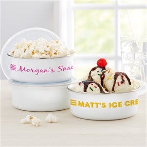 My Munchies Personalized Enamel Bowl with Lid - 33889