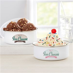 Ice Cream Shoppe Personalized Enamel Bowl with Lid - 33890