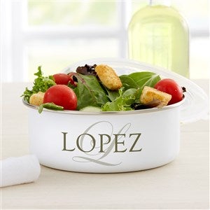 The Heart of Our Home Personalized Enamel Bowl with Lid - 33901