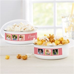 Photo Collage Personalized Enamel Bowl with Lid - 33904