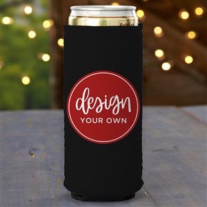Design Your Own Personalized Slim Can Cooler- Black - 33913-B