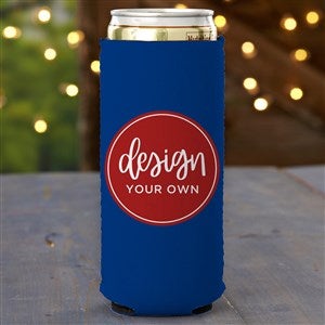 Design Your Own Personalized Slim Can Cooler- Blue - 33913-BL