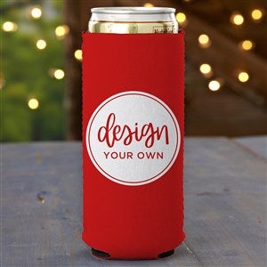 Design Your Own Personalized Slim Can Cooler- Red - 33913-R