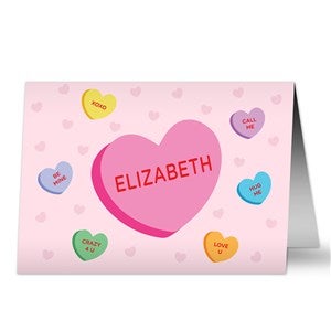 Conversation Hearts Personalized Greeting Card - 33934