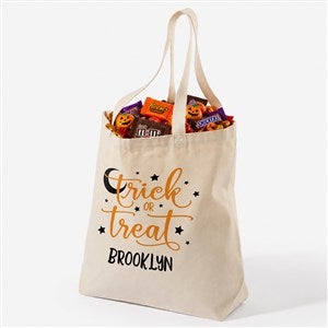 Trick or Treat Personalized Halloween Canvas Tote Bag - 20x15 - 33940-L