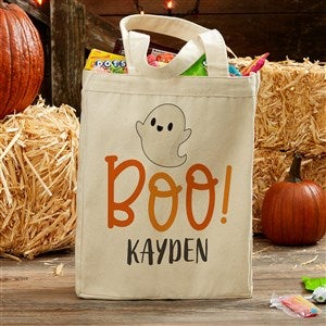 Boo! Personalized Halloween Canvas Tote Bag - 14x10 - 33949-S