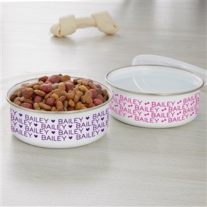 Pet Repeating Name Personalized Enamel Dog Bowl - 33953