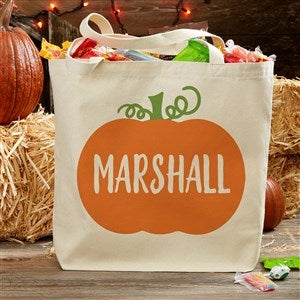 Pumpkin Personalized Halloween Canvas Tote Bag - 20x15 - 33956-L