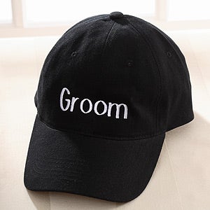 Personalized Wedding Party Embroidered Hat - Black - 3397-B