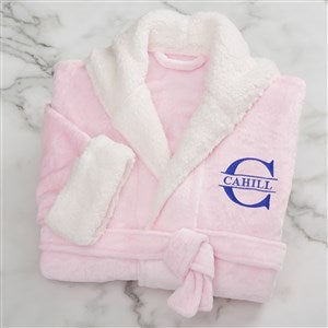 Lavish Last Name Personalized Luxury Hooded Fleece Robe - Pink - 33973-P
