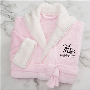 Stamped Elegance Personalized Luxury Hooded Fleece Robe - Pink - 33977-P