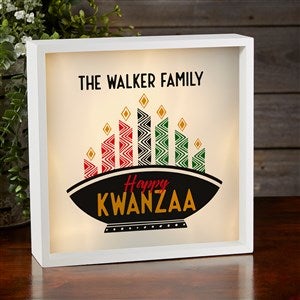 Kwanzaa Personalized Ivory LED Light Shadow Box 10x10 - 33996-I-10x10