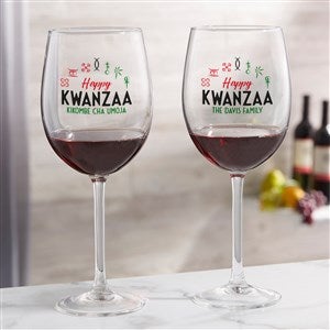 Kwanzaa Personalized Red Wine Glass - 34001-R