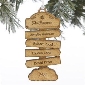 North Pole Personalized Natural Wood Ornament - 34008-N
