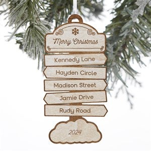 North Pole Personalized Whitewash Wood Ornament - 34008-W