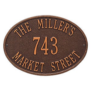 Hawthorne House Address Personalized Aluminum Plaque- Antique Copper - 3402D-AC