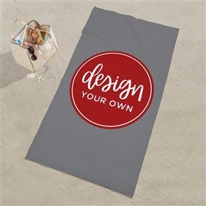 Design Your Own Personalized Large Beach Towel - Grey - 34031-G