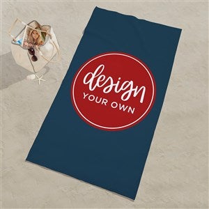 Design Your Own Personalized Large Beach Towel - Navy Blue - 34031-BL