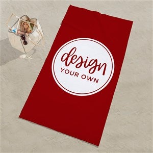 Design Your Own Personalized Large Beach Towel - Burgundy - 34031-BU