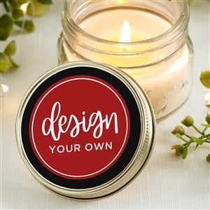 Design Your Own Personalized Mason Jar Candle Favors- Black - 34049-B