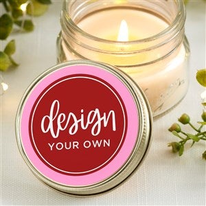 Design Your Own Personalized Mason Jar Candle Favors- Pastel Pink - 34049-P