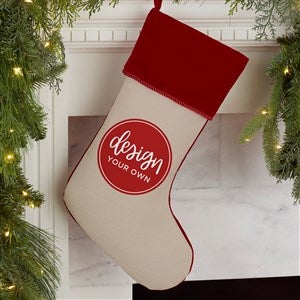 Design Your Own Personalized Christmas Stocking- Tan with Burgundy Cuff - 34059-T