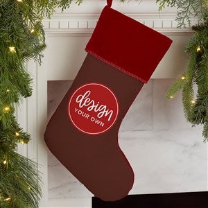 Design Your Own Personalized Christmas Stocking- Brown with Burgundy Cuff - 34059-BR
