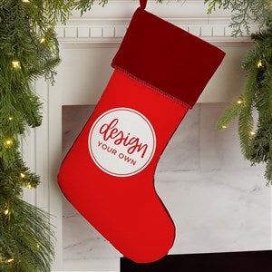 Design Your Own Personalized Christmas Stocking- Red with Burgundy Cuff - 34059-R