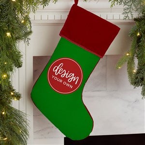 Design Your Own Personalized Christmas Stocking- Green with Burgundy Cuff - 34059-GR
