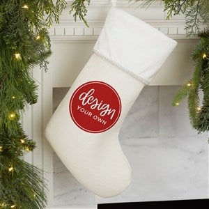 Design Your Own Personalized Christmas Stocking- White with Ivory Cuff - 34061-W