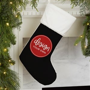 Design Your Own Personalized Christmas Stocking- Black with Ivory Cuff - 34061-B