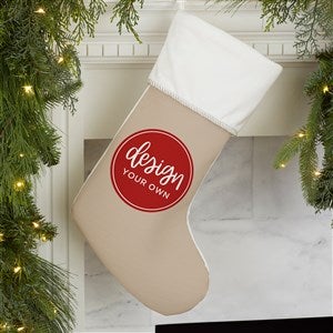 Design Your Own Personalized Christmas Stocking- Tan with Ivory Cuff - 34061-T