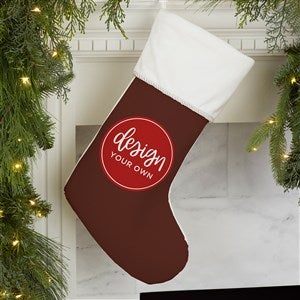 Design Your Own Personalized Christmas Stocking- Brown with Ivory Cuff - 34061-BR