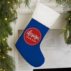 Design Your Own Personalized Christmas Stocking- Blue with Ivory Cuff - 34061-BL