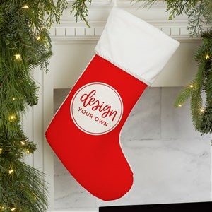 Design Your Own Personalized Christmas Stocking- Red with Ivory Cuff - 34061-R