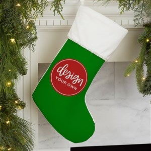 Design Your Own Personalized Christmas Stocking- Green with Ivory Cuff - 34061-GR