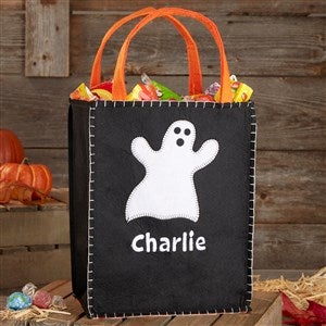Ghost Embroidered Felt Halloween Treat Bag