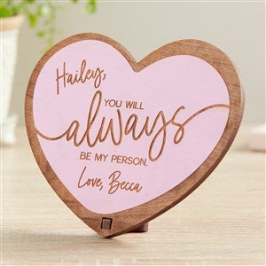 You Are My Person Personalized Pink Stain Wood Heart Keepsake - 34090-P