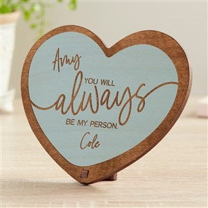 You Are My Person Personalized Blue Stain Wood Heart Keepsake - 34090-B